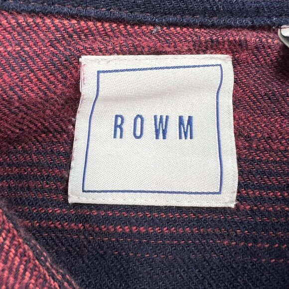 Rowm Big Man 2XB Shirt Red and Black Striped Button-Up Long Sleeve Light Flannel - Picture 6 of 12